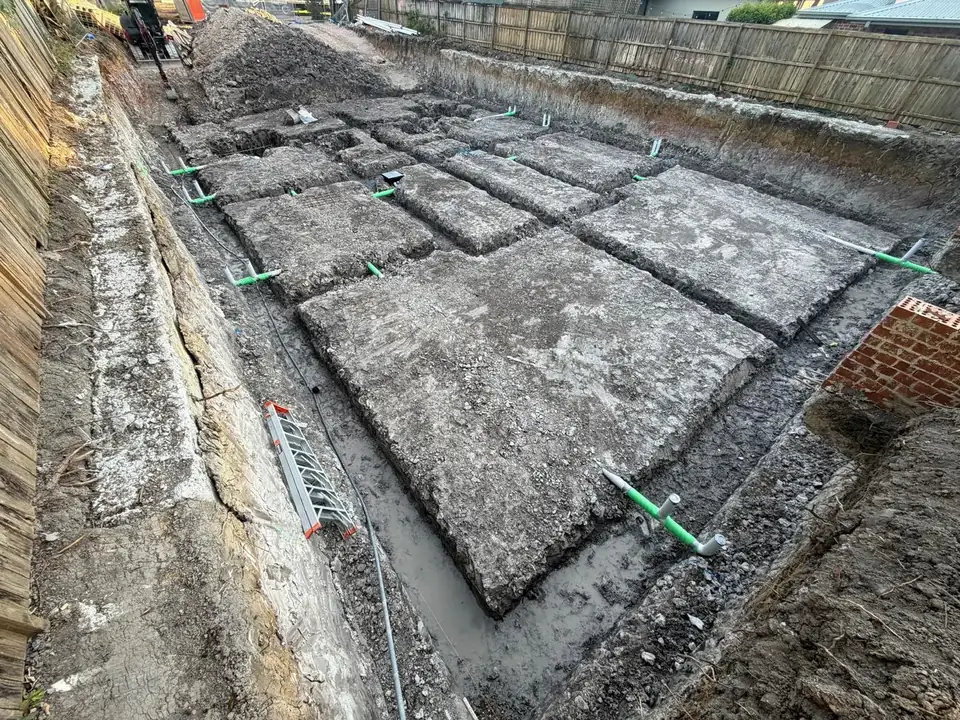 Duplex basement with footings, Roseville
