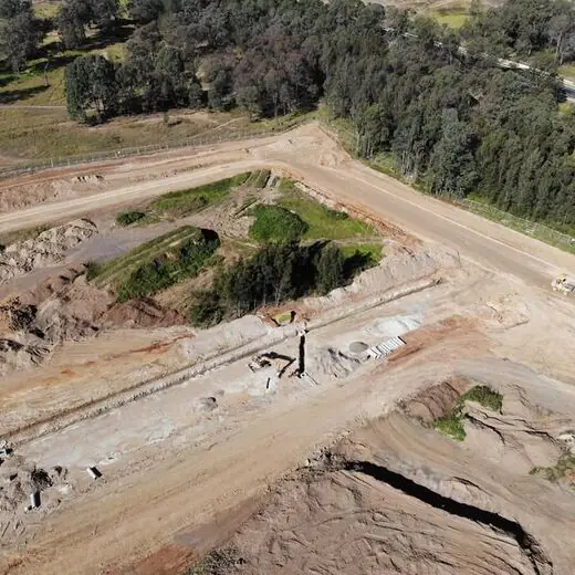 Aerial view of subdivision earthworks