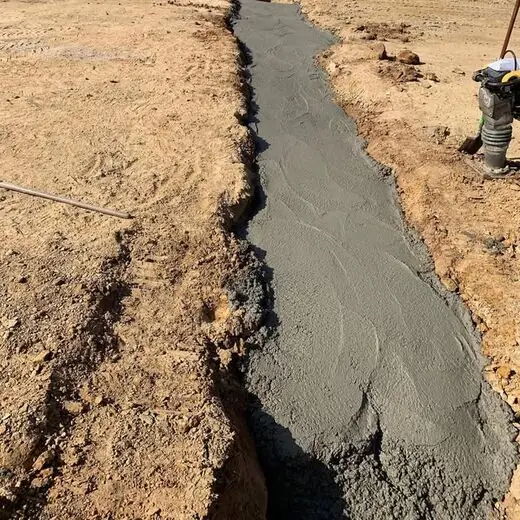 Trench finished with concrete